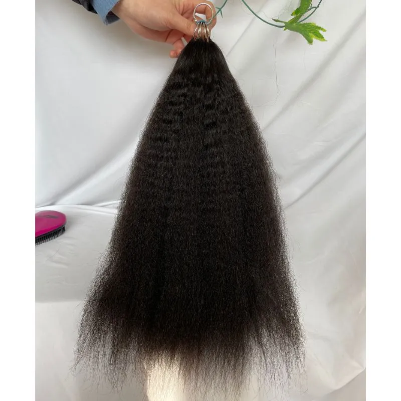 200pc/Lot Kinky Straight Feather Line Hair Extensions 100% Human Hair Extensions Long Straight 18-24inch Feather Hair Extensions