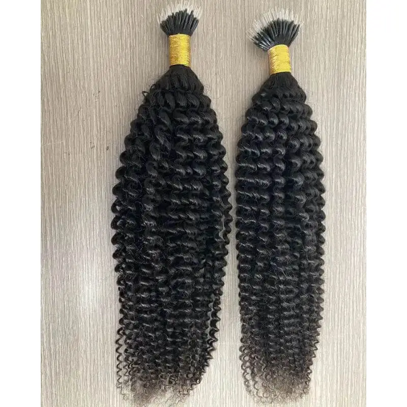 Kinky Curly Nano  Human Hair Extensions Hair Plastic Tip Keratin Nano Hair Extensions Brazilian Virgin Hair  Extensions Nano Human Hair Extensions