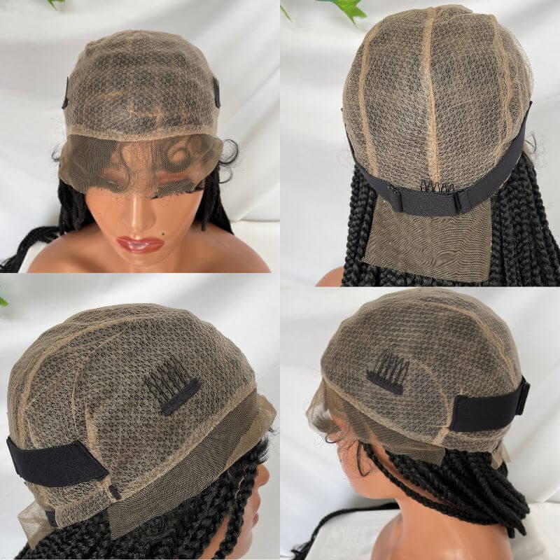 Full Lace Ombre Wigs 36 Inch double Lace Front Box Braided Wigs Knotless Lace Frontal Wig Synthetic Black Hand Braided Cornrow Braids Wigs With Baby Hair