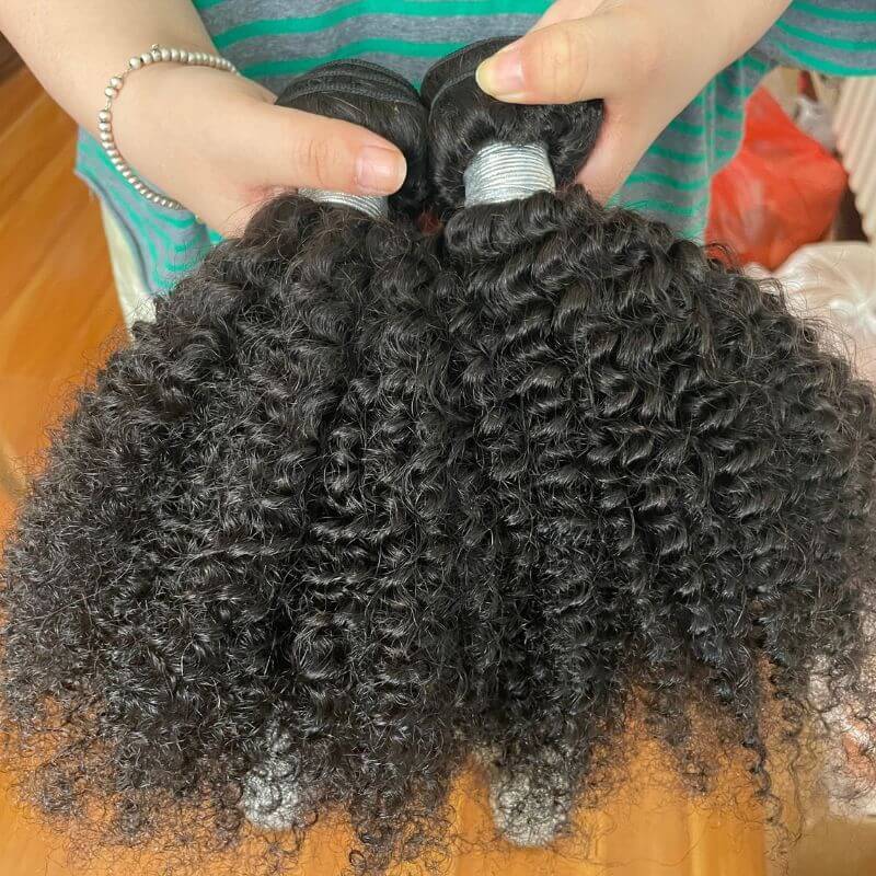 10A Grade Raw Burmese Hair Afro Kinky Curly Human Hair Bundles Natural Black Afro Hair Weft 3pcs Lot