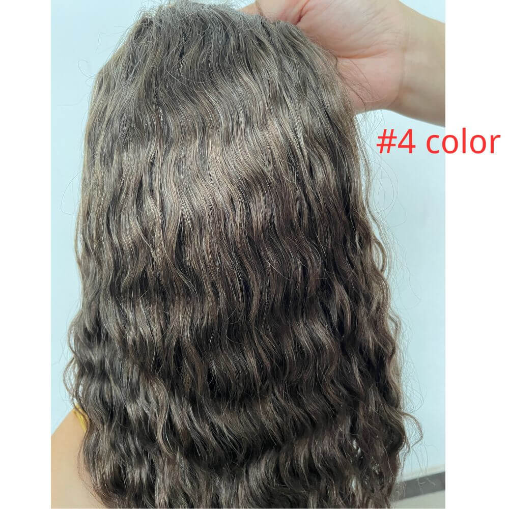 Pwigs Toupee for Men Full Thin Skin PU Cap Base 12inch Long European Human Hair Men Toupee Natural Hairline Hair System 613 Blonde  Brown 1B Color Men Wigs