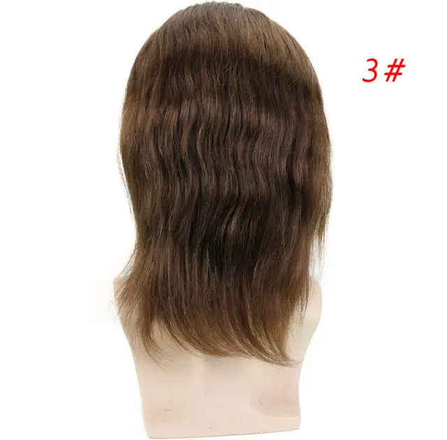 Silk Straight Wave 12 Inch Long Human Hair Toupee for Men 8x10 Hairpieces Human Hair Mens Toupee Mono Net with PU around Ombre Ash Blonde Color