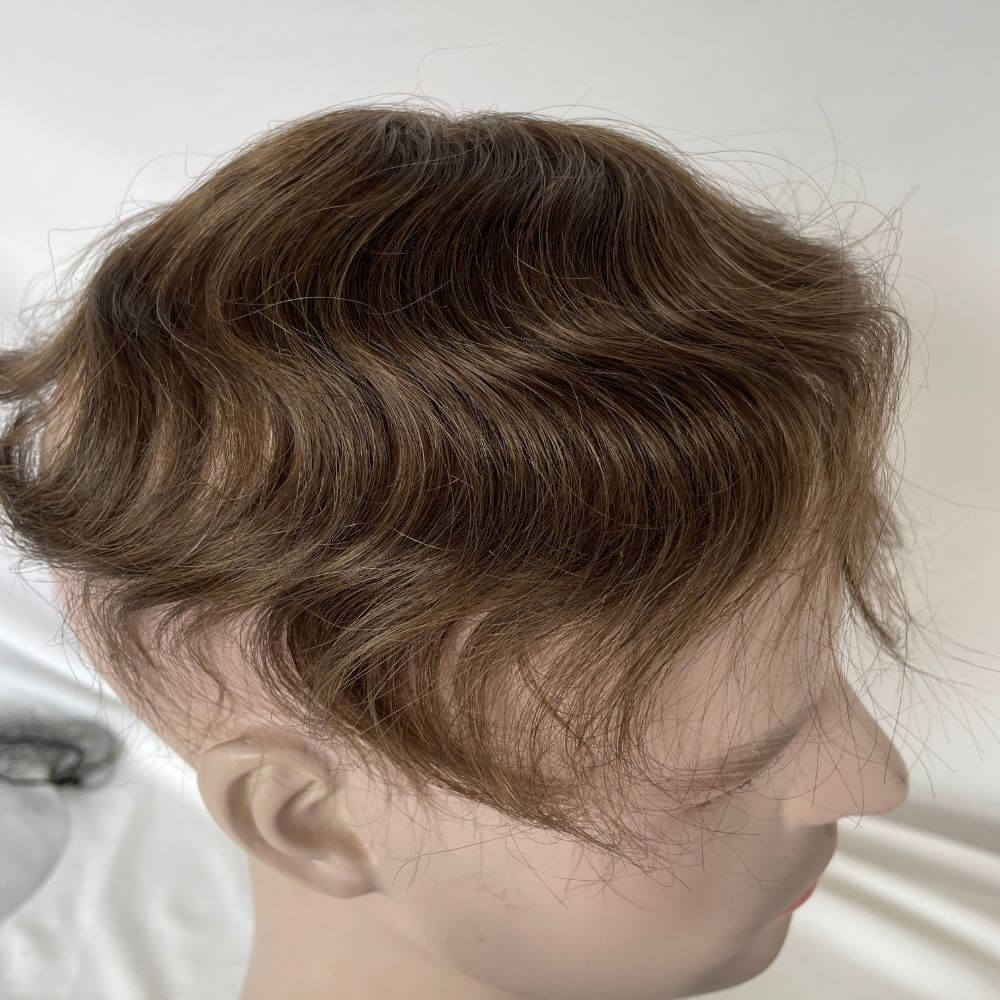 Side Or Back Hair Patches 8x8 cm Full Skin PU Base Toupee For Men Covering Bald Spots On Head Sides Or Back