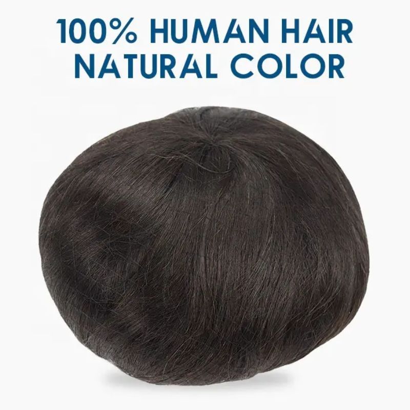 Toupee for Men Fine Mono Top around PU Thin Skin Base 100% Remy European Human Hair piece 1B Hair Replacement System 10x8 10x7 9x7