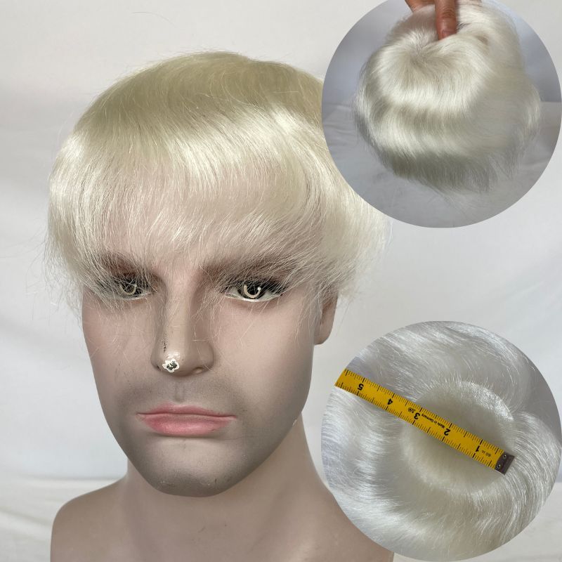 Side Or Back Hair Patches 8x8 cm Full Skin PU Base Toupee For Men Covering Bald Spots On Head Sides Or Back