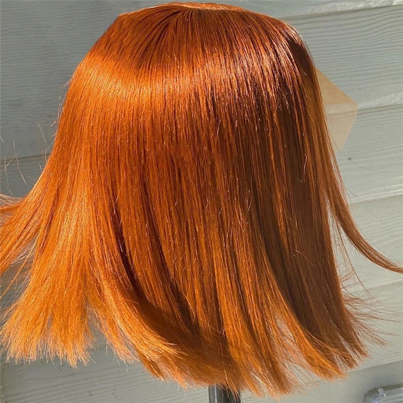 Short Straight Bob Wig Lace Front Human Hair Wigs For Black Women 150% 150% Orange Lace Front Wig Brazilian Remy Short Bob Wig