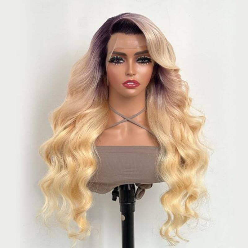 Body Wave Black Ombre 613 Colored Lace Front Wig Brazilian Remy Loose Wave Human Hair Wigs For Women 150%