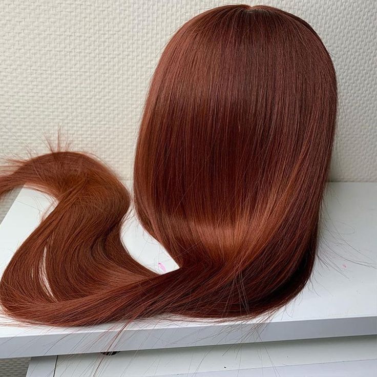 Rich Copper Red WigsColored Silky Straight Brazilian Human Hair 13X4 Lace Front Wig Pre Plucked 100% Human Hair Wigs For Women