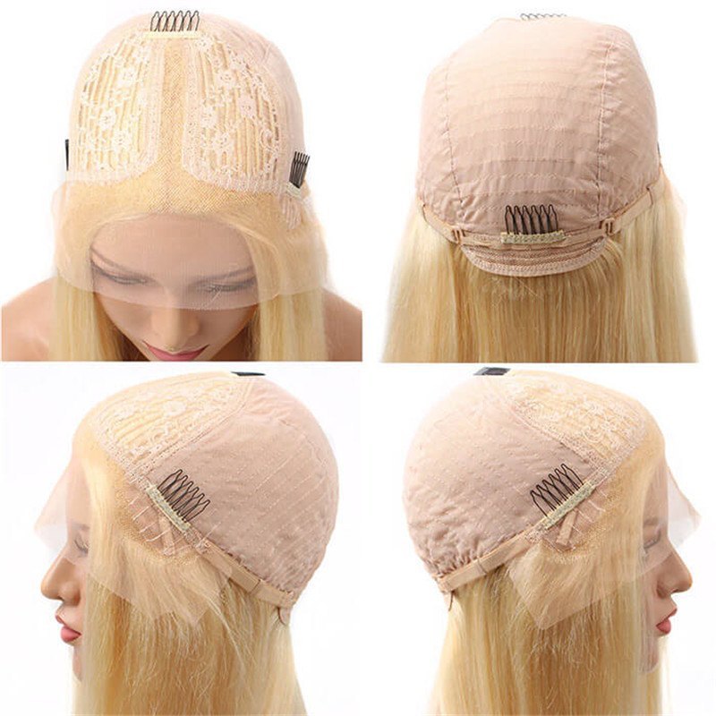 613 Honey Blonde 13X4 Lace Front Wig  T Part Lace Wig Straight Human Hair Transparent Lace Wig For Black Women