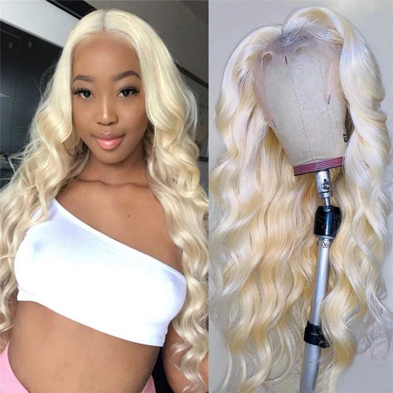 #613 Body Wave Lace Front Wigs Human Hair With Baby Hair Brazilian Virgin Hair Blonde Transparent Lace Front Human Hair Wigs