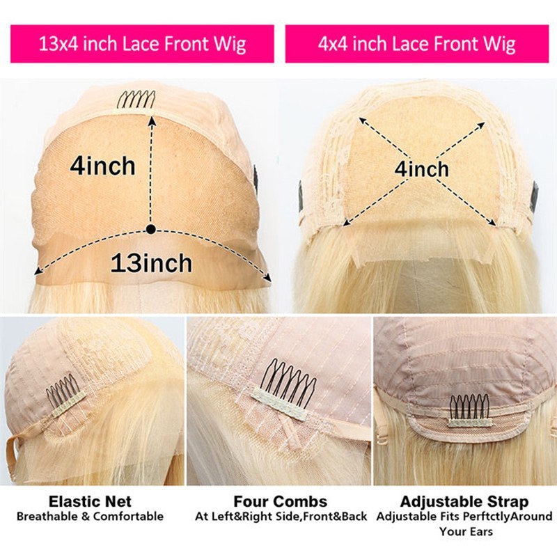 613 Blonde Human Hair Wigs Straight Hair 13X4 Hd Lace Front Wigs Pre Plucked Hairline