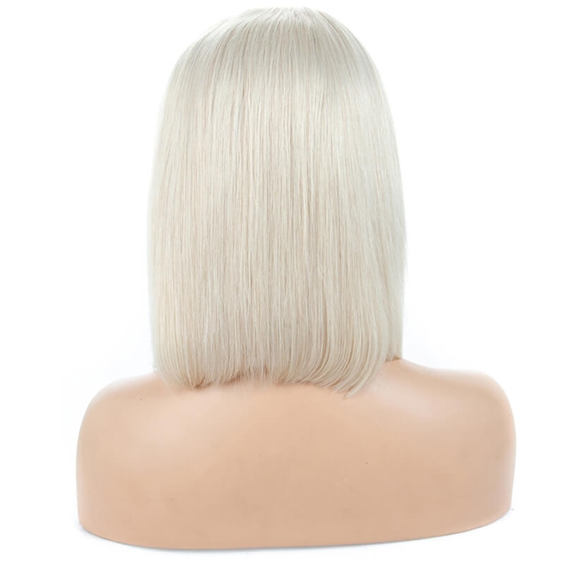 Silky Straight Middle Part Human Hair Full Lace Wigs Bleached Knots With Natural Baby Hair