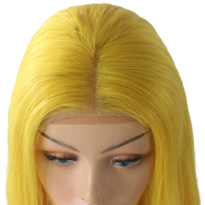 150% Straight Yellow Short Bob Human Hair Wigs Brazilian Remy Pre Plucked Bob Wig Transparent Lace Wigs Glueless Wigs
