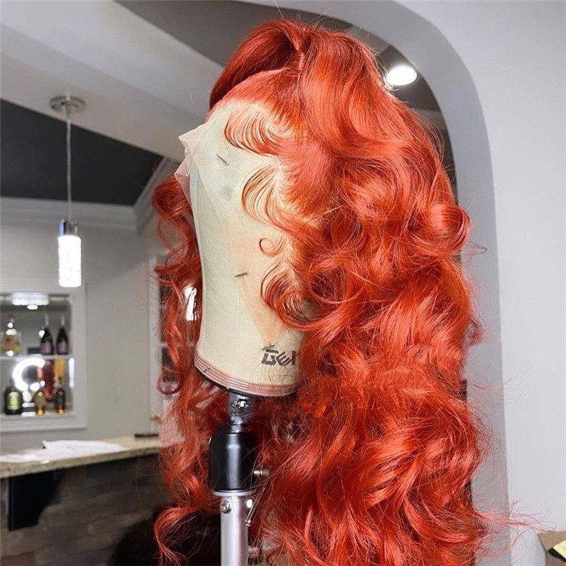 Body Wave Orange Lace Front Human Hair Wigs Brazilian Remy Hair 13x4 Transpare Lace Front Wig Human Hair Wig