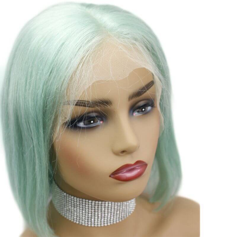 Peruvian Hair Green Ombre Color Lace Front Bob Wig