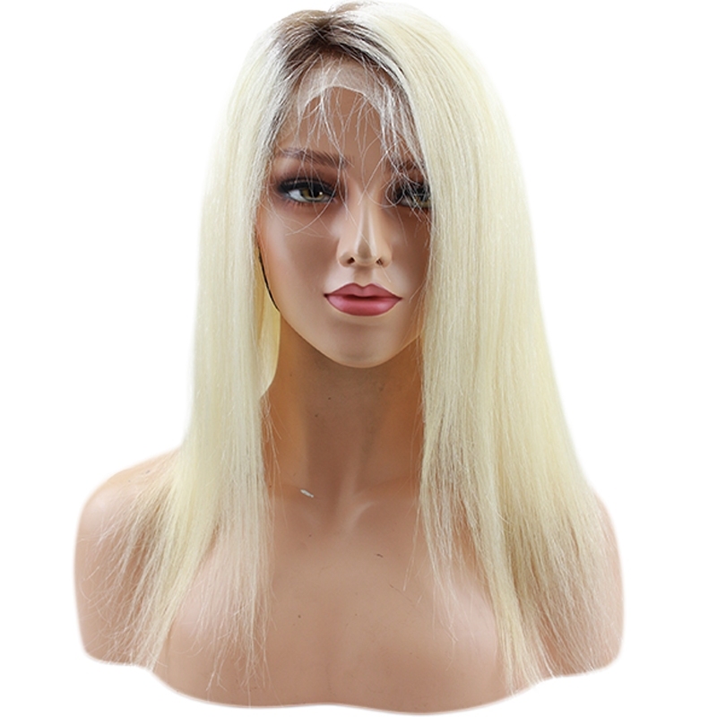 Silky Straight 4/613 Ombre Blonde Lace Front Wigs For Women Brazilian Human Hair With Baby Hair Full Lace Wigs Cap