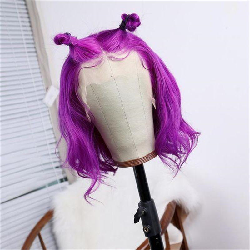 Virgin Hair Bob Wig Short Style Fairy Purple Color