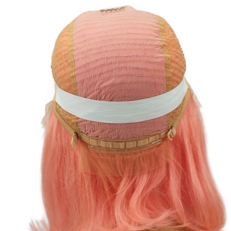 Short Shoulder Bob Lace Front Wigs Brazilian Straight Cut Human Hair Transparent Lace Wigs Pink Color