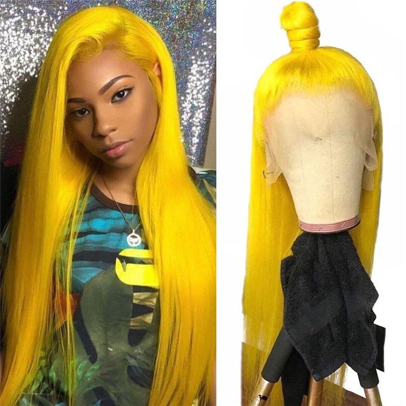 Straight Bob Lace Front Human Hair Wigs Yellow Brazilian Remy Hair Bob Closure Wig Short Bob Human Hair Wigs Cut Bob Wig