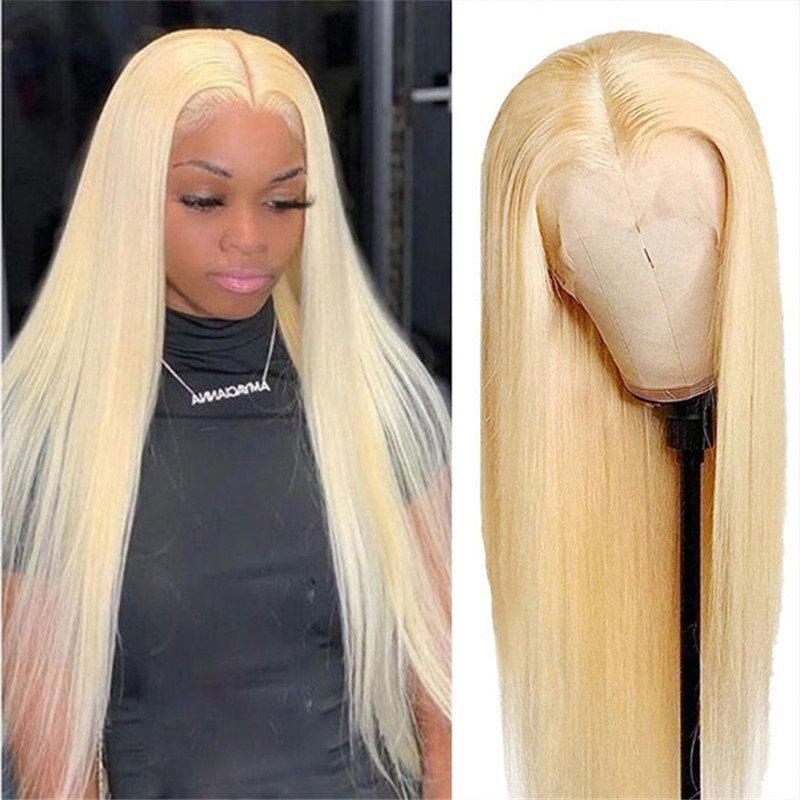 613 Blonde 13X6 Hd Lace Front Human Hair Wigs Pre Plucked Straight Human Hair Beauty Supply