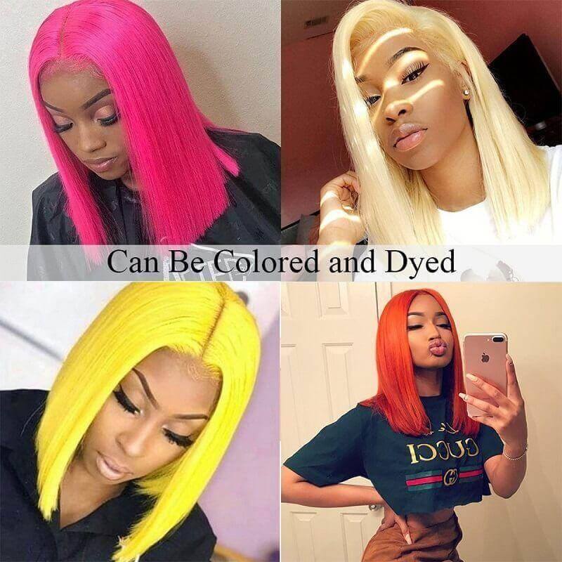 Blonde 613 Bob Wig Straight Hair 4*4 Hd Lace Closure Wig Pre Plucked 100% Human Hair Wigs