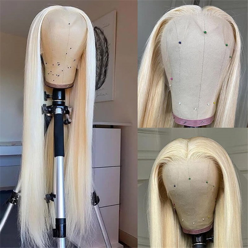 613 Blonde Human Hair Wigs Straight Hair 13X4 Hd Lace Front Wigs Pre Plucked Hairline