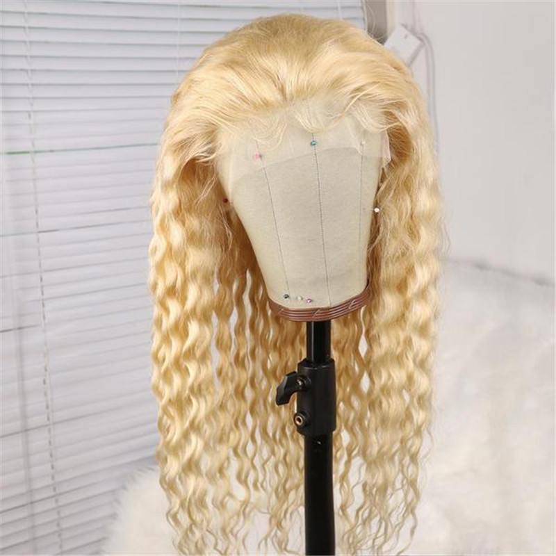 Fashion Peruvian Hair 613 Blonde Lace Front Deep Wave Wig