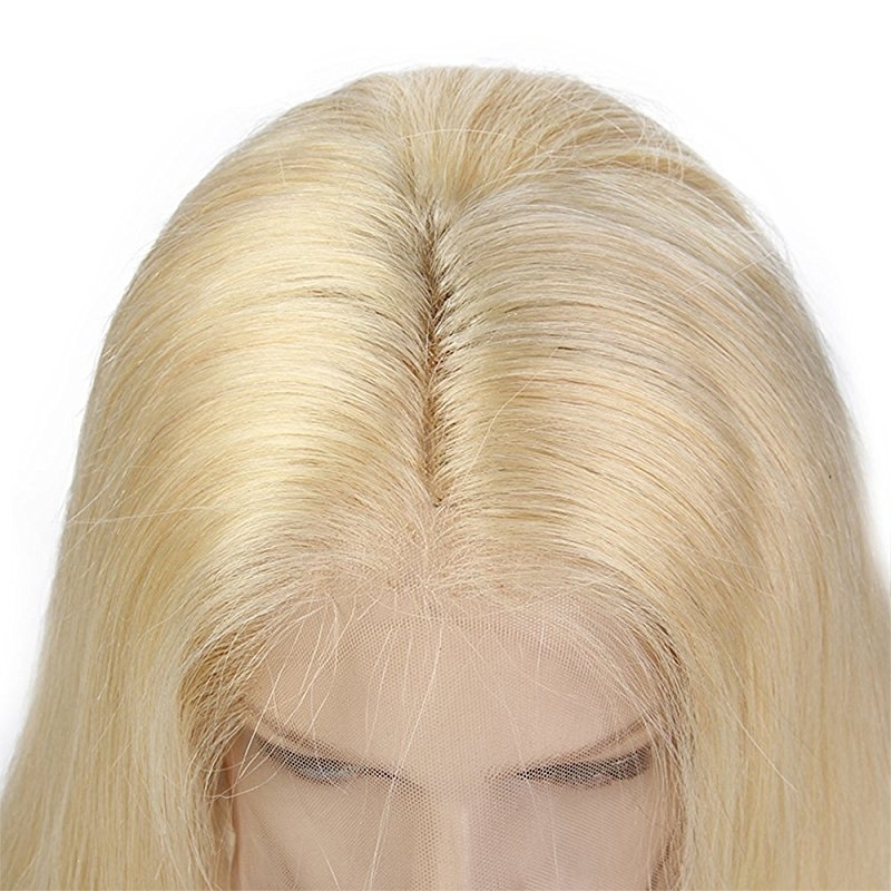 613 Blonde Full Lace or lace Front Human Straight Wig Pure 613# Color For Black Women With Baby Hair