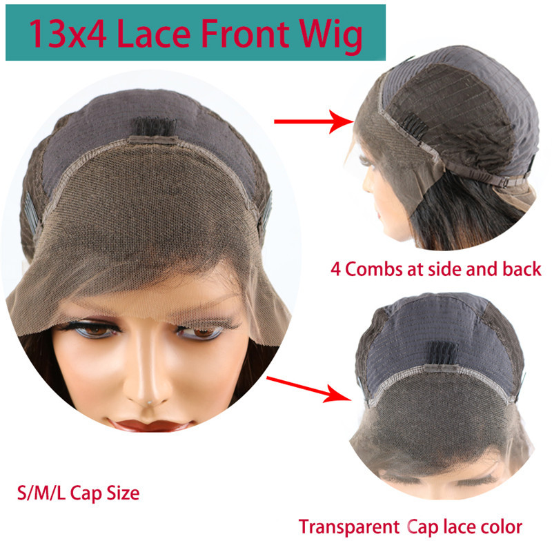 13x4 Wavy Bob Lace Front Wigs For Women Transparent Brazilian Remy #2/#60 Ash Blonde Bob Wig Brown Short Bob Human Hair Wigs
