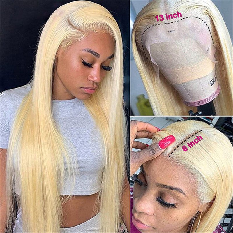 613 Blonde 13X6 Hd Lace Front Human Hair Wigs Pre Plucked Straight Human Hair Beauty Supply