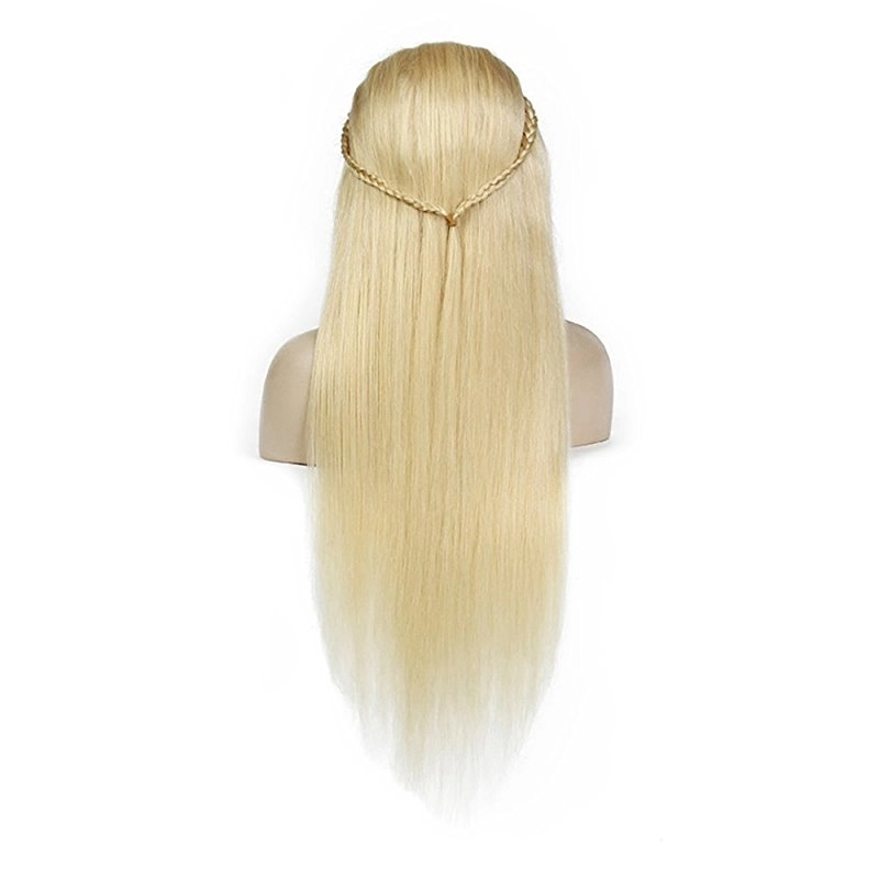 613 Blonde Full Lace or lace Front Human Straight Wig Pure 613# Color For Black Women With Baby Hair