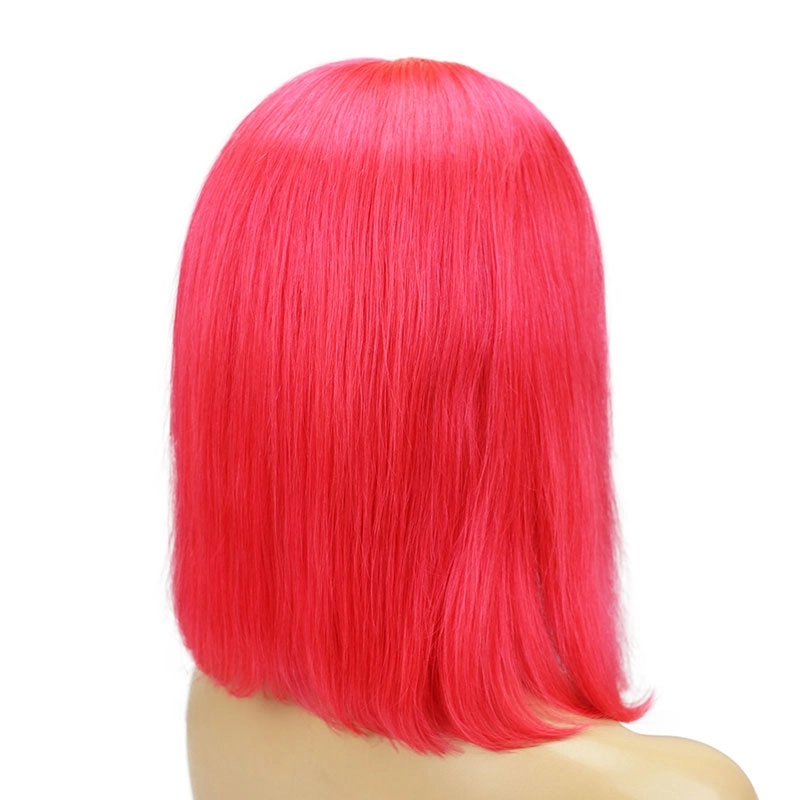 Light Red 13x6 Bob Lace Front Wig With Baby Hair Middle Deep Part Brazilian Remy Hair Wig Pre Plucked Natural Hair Line Hidden Knots