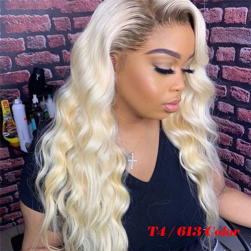Transparent Lace Wigs Body Wave T4/613 Blonde Ombre Lace Front Human Hair Wigs Brazilian Remy Hair 4/613 Brown Blonde Lace Wigs