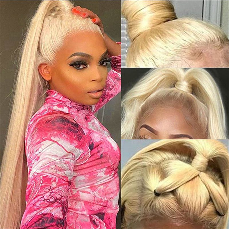 613 Blonde 13X6 Hd Lace Front Human Hair Wigs Pre Plucked Straight Human Hair Beauty Supply