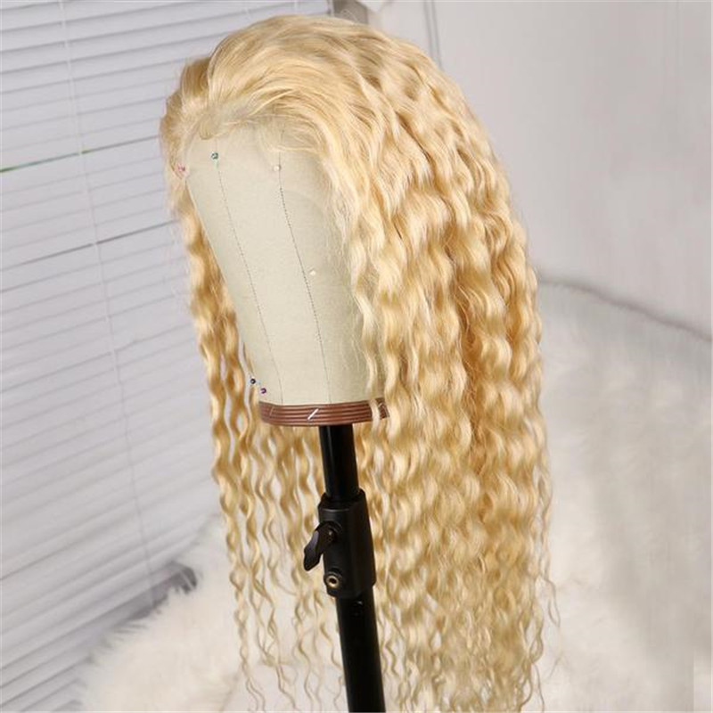 Fashion Peruvian Hair 613 Blonde Lace Front Deep Wave Wig