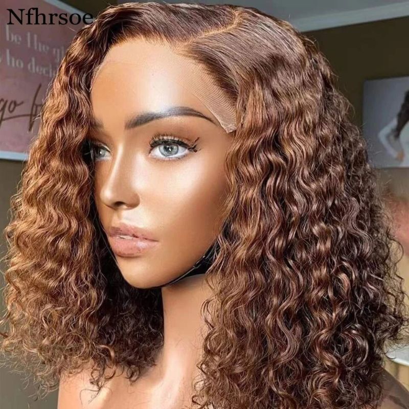 Peruvian Hair Indian Hair Human Hair 33 Reddish Colored  Lace Front Bob Wig