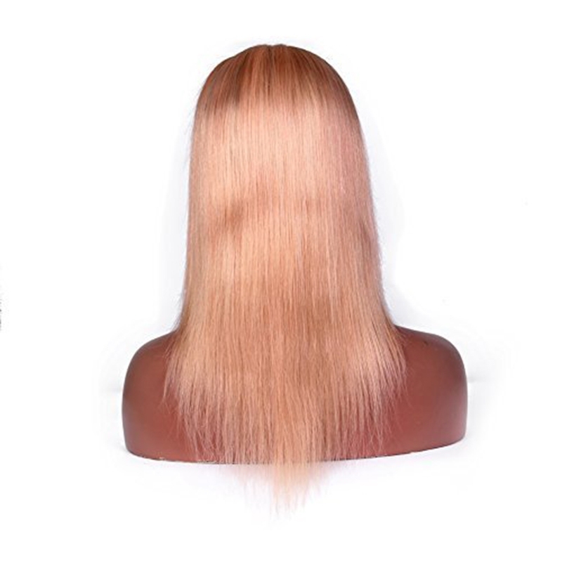 Malaysia Remy Hair 1b/pink Ombre Long Straight Full Lace Wigs Cap 130% Density Human Hair