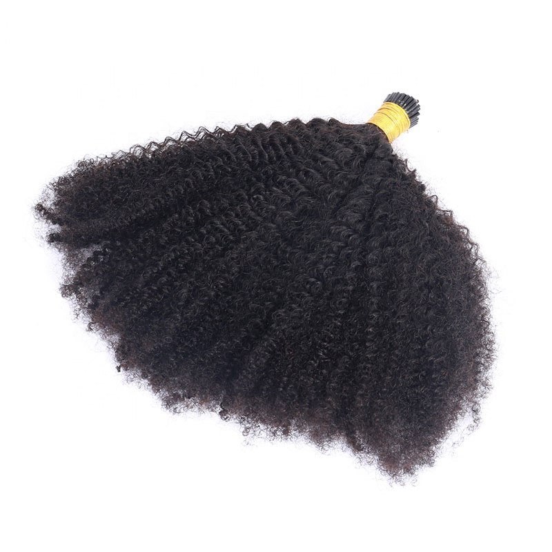 Wholesale 100% Human Hair Extensions Afro Kinky Curly I Tips Hair Extensions Human Hair For Black Women