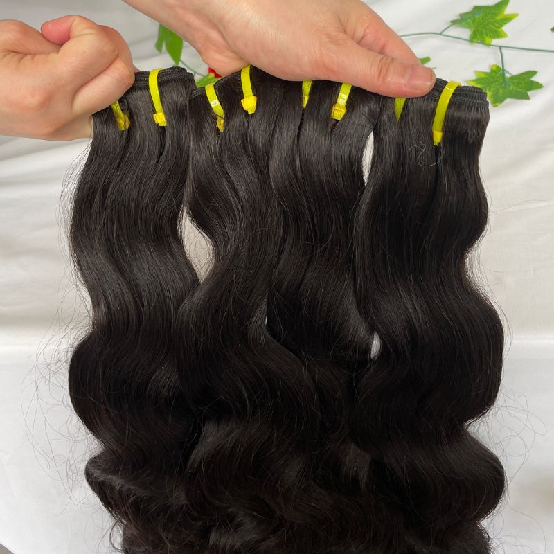 Pwigs Body Wave 12A Top Grade Raw Double Drawn Cambodian Virgin Human Hair Bundles Sew in Extensions Natural Black Double Weft 100% Natural Cuticle Aligned Unprocessed Hair