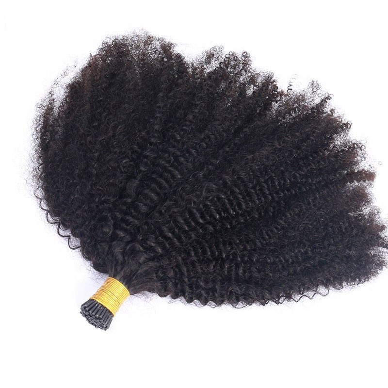 Wholesale 100% Human Hair Extensions Afro Kinky Curly I Tips Hair Extensions Human Hair For Black Women