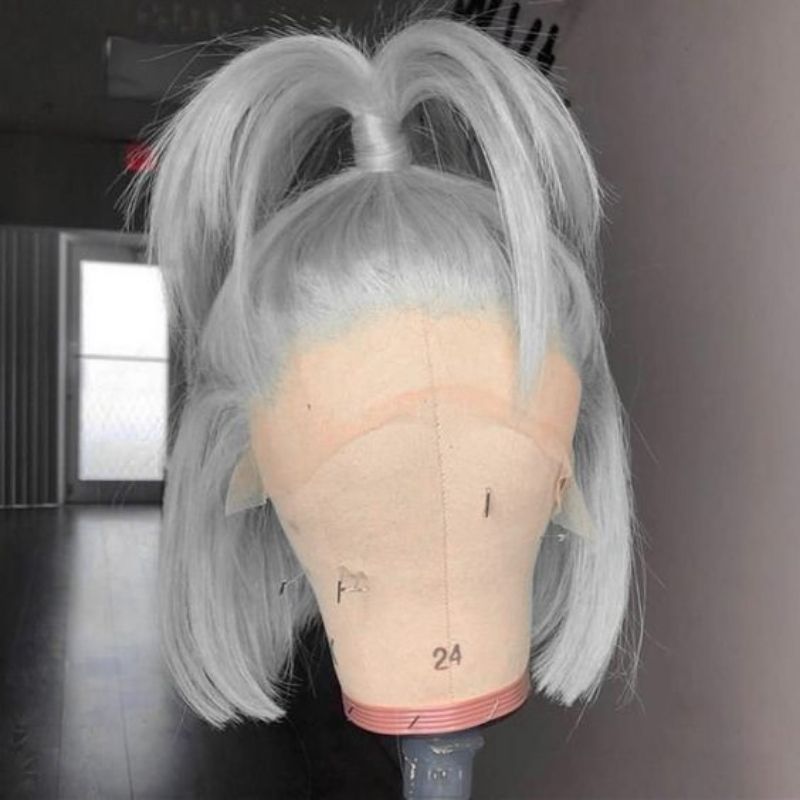 Bob HD Lace Wig 13x4 13X6 Straight  Silver Color Cambodian Human Hair Wigs Pre Plucked Grey Lace Front  Wig 150% Density