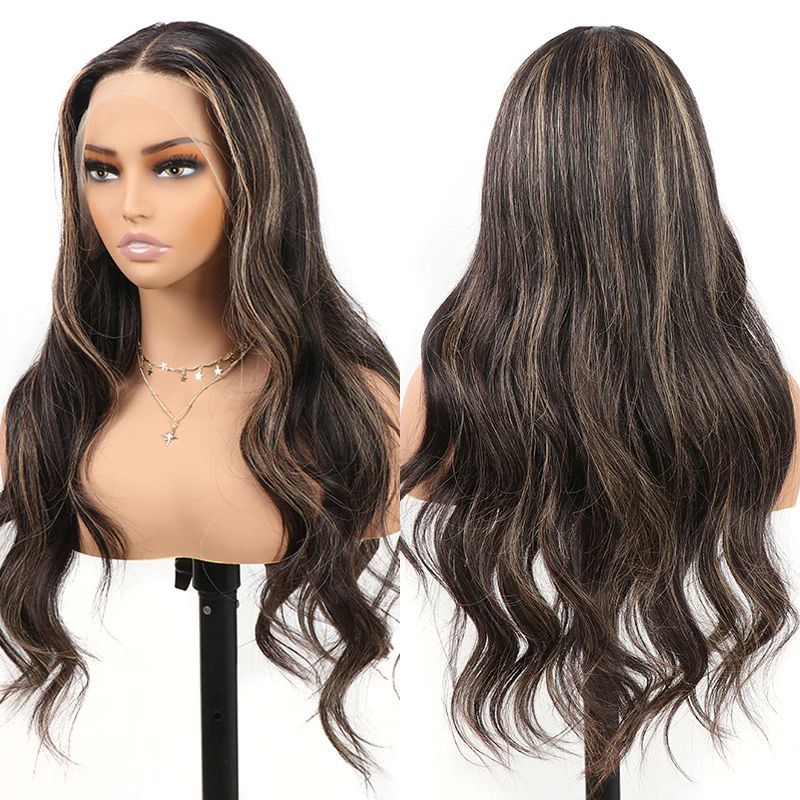 Deep Curly Highlight Hd Lace Front Human Hair Wigs Pre Plucked 13x4 Lace Front Wigs 150%