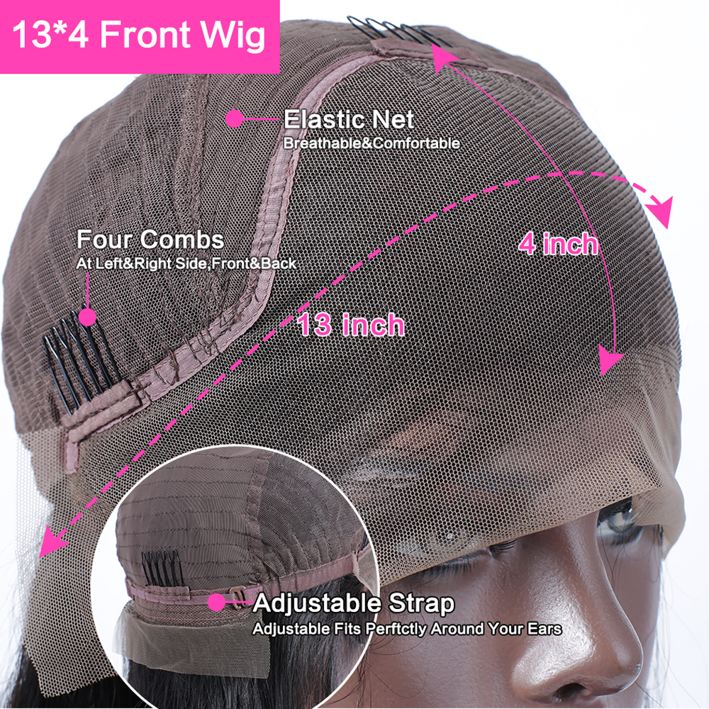 13x6 Lace Front Wig Loose Wave Cambodian Human Hair  Wigs 150% Density 13x4 Lace Wigs For Black Women Natural Color Natural Hairline with Baby Hair
