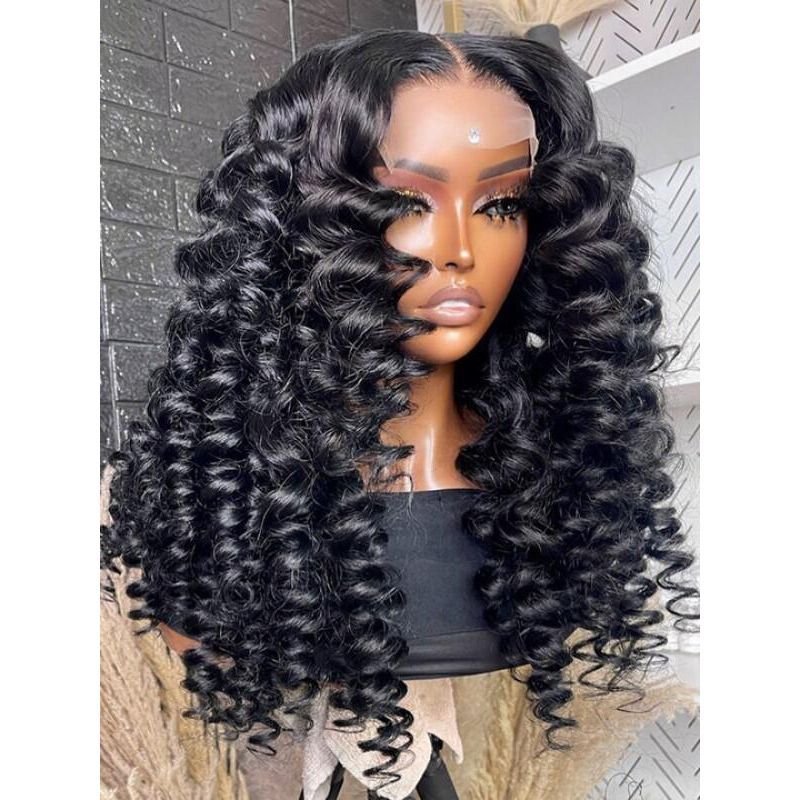 13x4 Lace Front Wig Wavy Brazilian Human Hair  Wigs 180% Density 13x6 Lace Wigs For Black Women Black Color Natural Hairline with Baby Hair