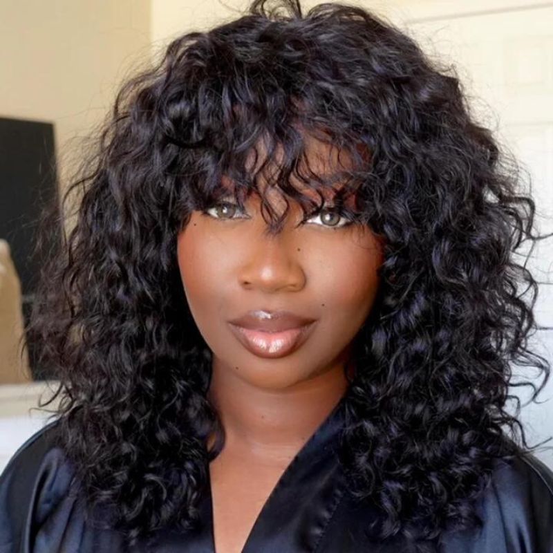 Lace Front Wig Curly Brazilian Human Hair 180% Density Kinky Curly Wigs For Black Women Black Color Kinky Curly 13X4 Lace Front Wig 150% Density Virgin Human Hair Wigs