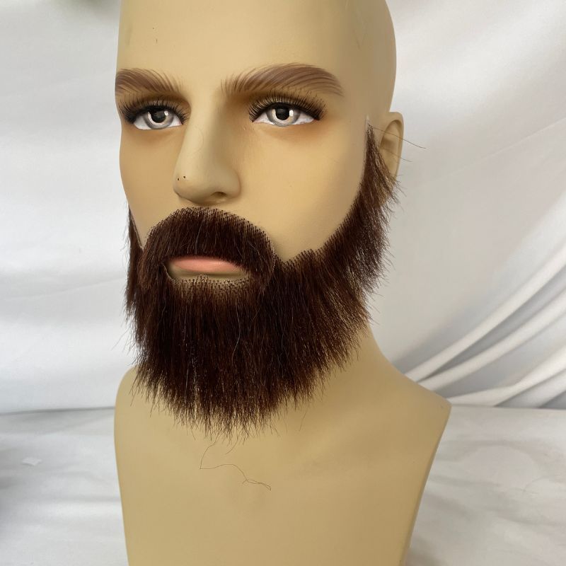 Big Fake Beard Swiss Lace Fake Beard And Moustache Real Human Hair Handmade Light Beard For Men Invisible Beards For Man