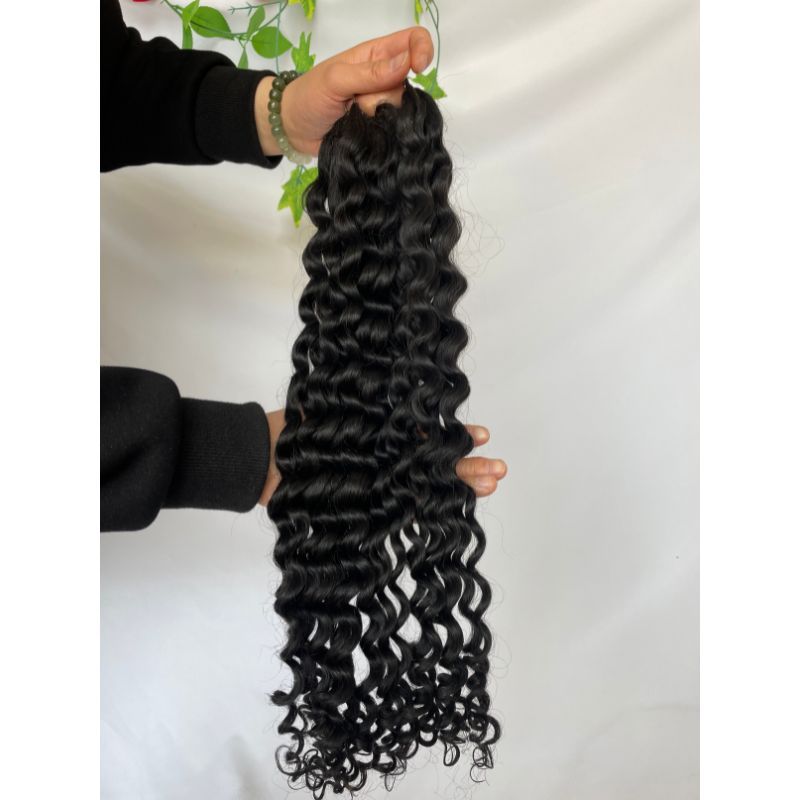 Pwigs 200pcs/Bundle Feather Line Hair Extensions 100%  Camodian Human Hair Extensions Loose Curly 18-24inch Invisable Installation