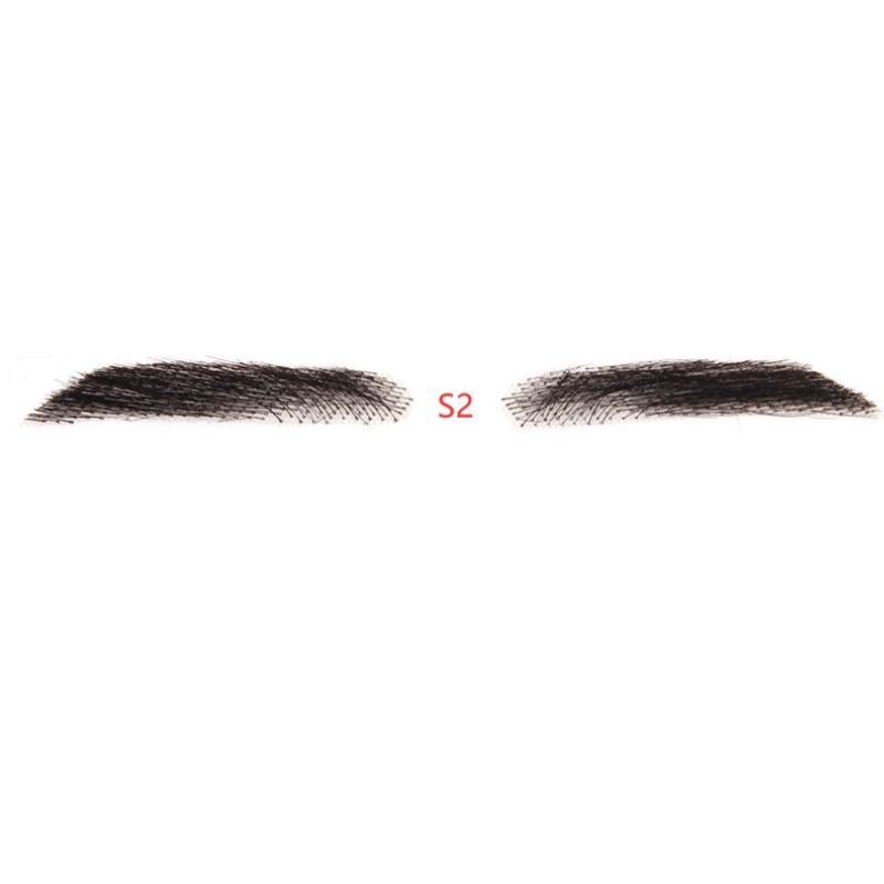 Fake Eyebrow Swiss Lace Invisible Eyebrows For Women and Men Black Color 100% Human Hair Full Hand Tied Eyebrow Hair