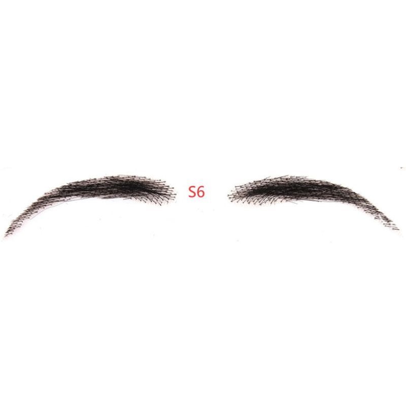 Fake Eyebrow Swiss Lace Invisible Eyebrows For Women and Men Black Color 100% Human Hair Full Hand Tied Eyebrow Hair