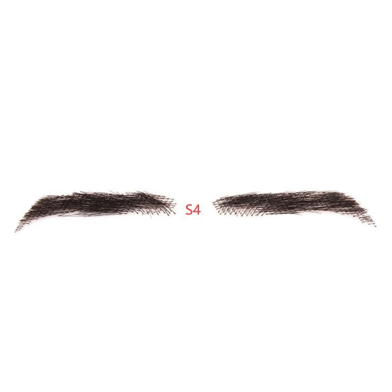 Fake Eyebrow Swiss Lace Invisible Eyebrows For Women and Men Black Color 100% Human Hair Full Hand Tied Eyebrow Hair